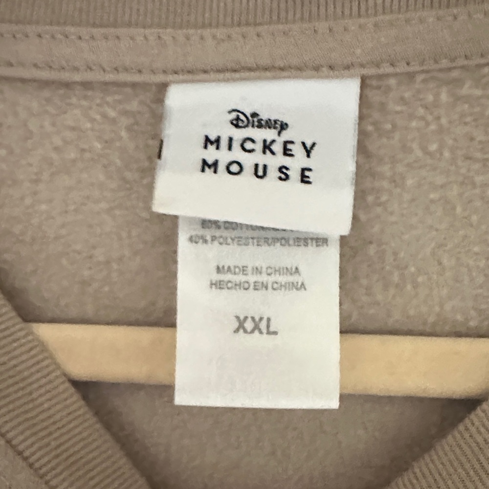 Disney Mickey & Minnie Mouse Cropped Crewneck Sweatshirt – Beige & Pink - Picture 2 of 4